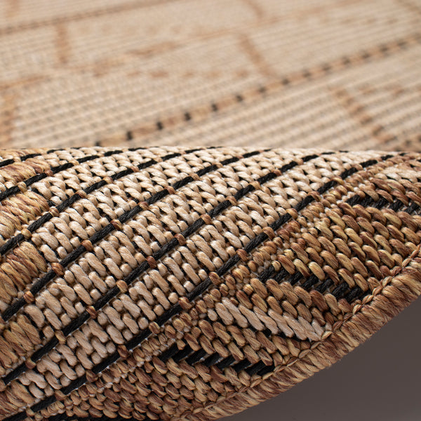 Trans-Ocean Liora Manne Monterey Delicate Diamond  Indoor/Outdoor Power Loomed 91% Polypropylene/9% Polyester Rug Black 7'10" x 9'10"