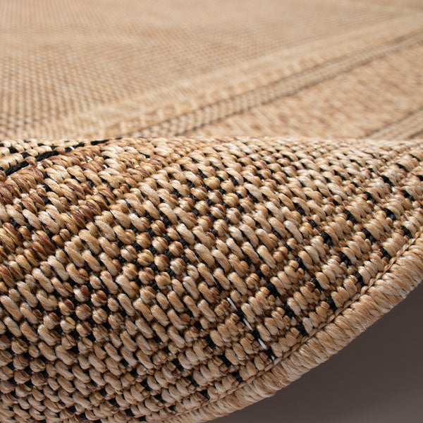 Trans-Ocean Liora Manne Monterey Diamond Border  Indoor/Outdoor Power Loomed 91% Polypropylene/9% Polyester Rug Natural 7'10" x 9'10"