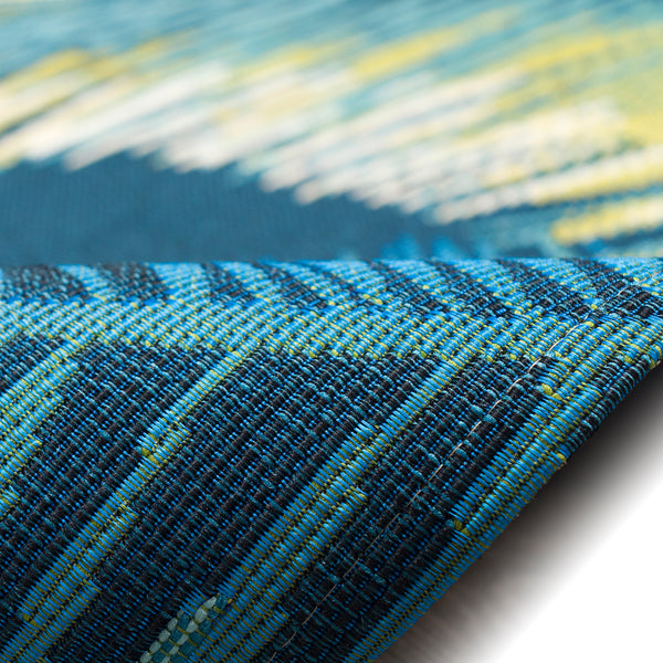 Trans-Ocean Liora Manne Marina Palm Border Casual Indoor/Outdoor Power Loomed 75% Polypropylene/25% Polyester Rug Navy 8'10" x 11'9"