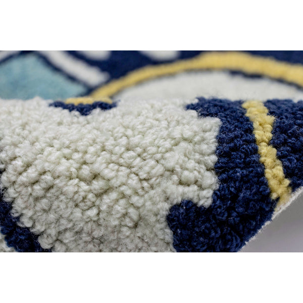 Trans-Ocean Liora Manne Ravella Floral Tile Casual Indoor/Outdoor Hand Tufted 70% Polypropylene/30%Acrylic Rug Navy 8'3" x 11'6"