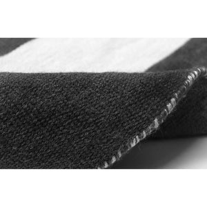 Trans-Ocean Liora Manne Sorrento Rugby Stripe Classic Indoor/Outdoor Hand Woven 100% Polyester Rug Black 8'3" x 11'6"