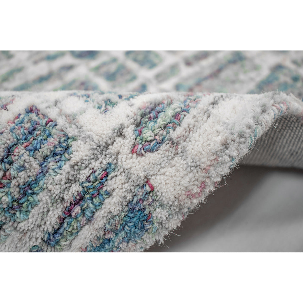 Trans-Ocean Liora Manne Savannah Grid Contemporary Indoor Hand Tufted 100% Wool Pile Rug Ocean 8'3" x 11'6"