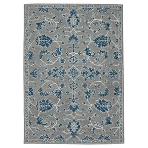 AMER Rugs Romania ROM-1 Hand-Hooked Floral Classic Area Rug Gray 9' x 13'