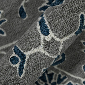 AMER Rugs Romania ROM-1 Hand-Hooked Floral Classic Area Rug Gray 9' x 13'