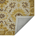 AMER Rugs Romania ROM-3 Hand-Hooked Floral Classic Area Rug Gold 9' x 13'