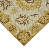 AMER Rugs Romania ROM-3 Hand-Hooked Floral Classic Area Rug Gold 9' x 13'
