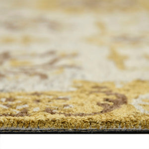 AMER Rugs Romania ROM-3 Hand-Hooked Floral Classic Area Rug Gold 9' x 13'