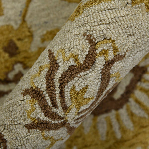 AMER Rugs Romania ROM-3 Hand-Hooked Floral Classic Area Rug Gold 9' x 13'