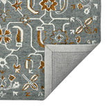 AMER Rugs Romania ROM-5 Hand-Hooked Floral Classic Area Rug Gray/Orange 9' x 13'