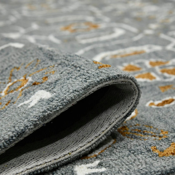 AMER Rugs Romania ROM-5 Hand-Hooked Floral Classic Area Rug Gray/Orange 9' x 13'