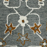 AMER Rugs Romania ROM-5 Hand-Hooked Floral Classic Area Rug Gray/Orange 9' x 13'