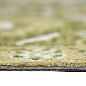 AMER Rugs Romania ROM-6 Hand-Hooked Floral Classic Area Rug Olive Green 9' x 13'