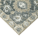 AMER Rugs Romania ROM-7 Hand-Hooked Floral Classic Area Rug Gray 9' x 13'