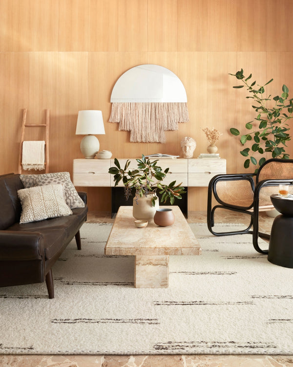 Loloi Roman ROM-03 Wool, Cotton, Viscose, Other Fibers Hand Woven Contemporary Rug ROMAROM-03IVGNB6F0