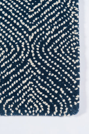Momeni Madcap Cottage Roman Holiday ROH-1 Hand Tufted Contemporary Geometric Indoor Area Rug Navy 8' x 10' ROMNHROH-1NVY80A0