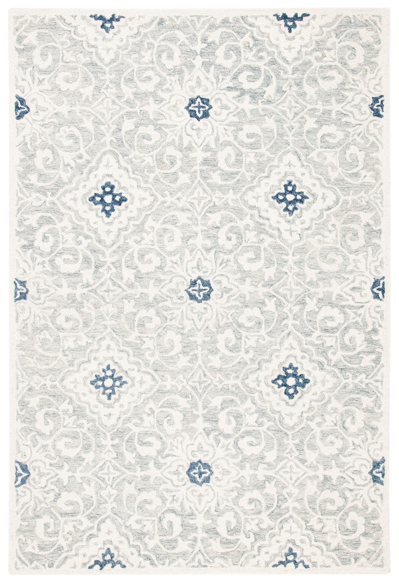 Roslyn 601  Hand Tufted 100% Wool Rug Ivory / Blue