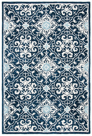 Roslyn 603  Hand Tufted 100% Wool Rug Navy / Light Blue