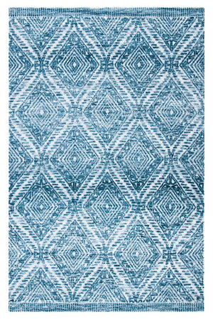 Roslyn 701  Hand Loom 80% Polyester, 20% Cotton Rug Blue