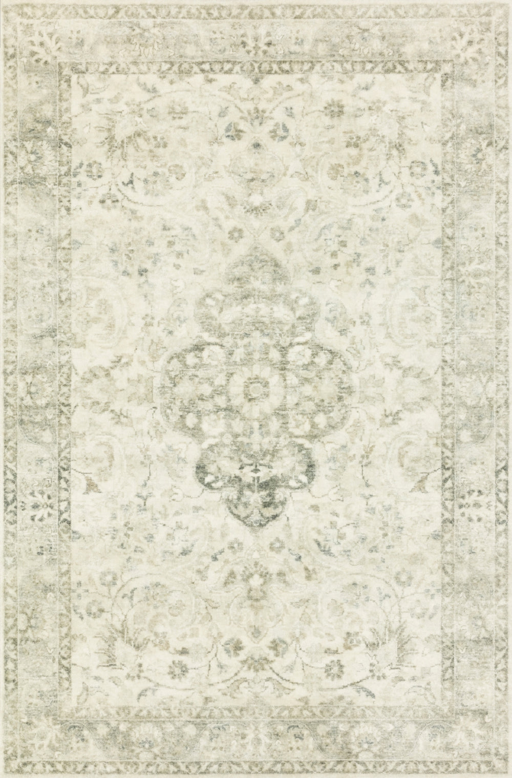 Loloi Rosette ROS-02 100% Polyester Pile Power Loomed Traditional Rug ROSTROS-02IVSI7696