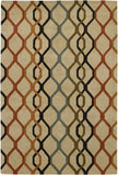 Chandra Rugs Rowe 100% Wool Hand-Tufted Contemporary Rug Beige/Orange/Rust/Black/Blue/Green 7'9 x 10'6
