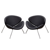 Set of (2) Roxy Black Accent Chair with Chrome Frame