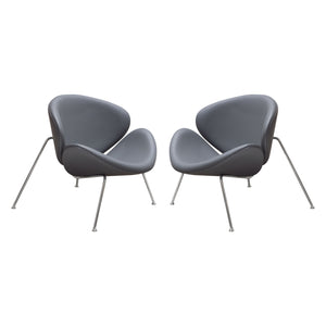 Set of (2) Roxy Accent Chair with Chrome Frame by Diamond Sofa - GREY