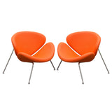 Set of (2) Roxy Orange Accent Chair with Chrome Frame