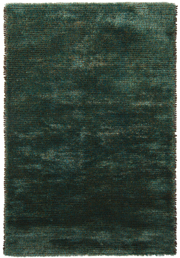 Chandra Rugs Royal 70% Wool + 30% Polyester Hand-Woven Contemporary Rug Blue/Green 9' x 13'