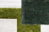 Chandra Rugs Royal 70% Wool + 30% Polyester Hand-Woven Contemporary Rug Blue/Green 9' x 13'