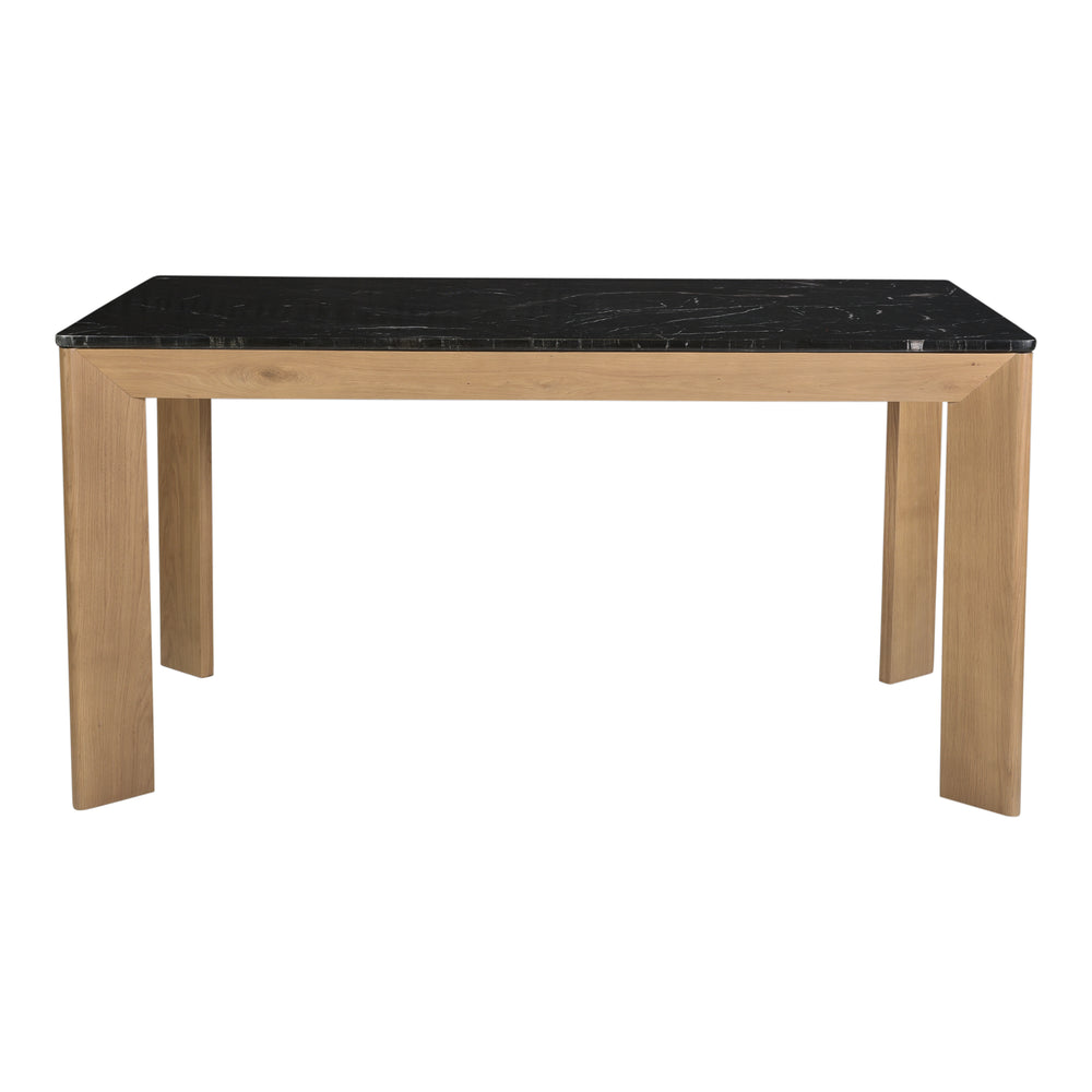 Angle Marble Dining Table Black Rectangular Small