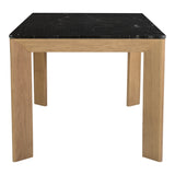 Angle Marble Dining Table Black Rectangular Small