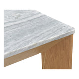 Angle Marble Dining Table White Rectangular Small