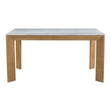 Angle Marble Dining Table White Rectangular Small