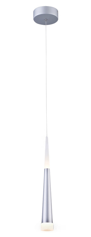 Bethel Sand Silver LED Single Pendant Lighting in Metal & Acrylic