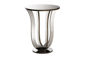 Baxton Studio Kylie Modern and Contemporary Hollywood Regency Glamour Style Mirrored Accent Side Table