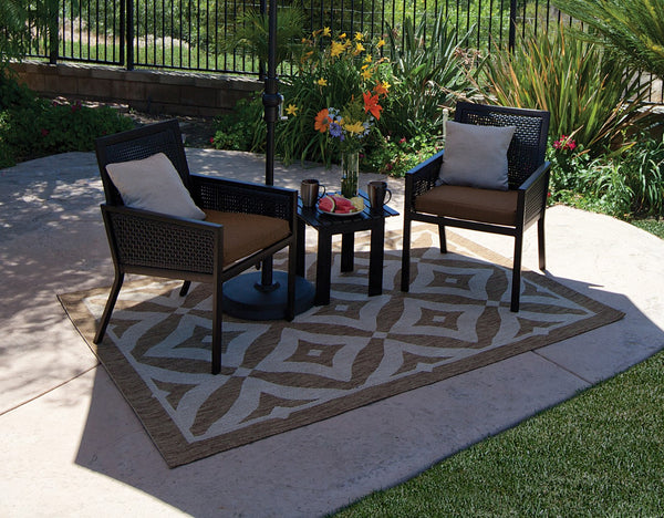 Simply Shade - Treasure Garden Outdoor Rug Charleston - Honey  5'3" x 7'4"