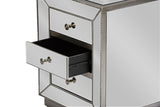 Baxton Studio Currin Contemporary Mirrored 3-Drawer Nightstand