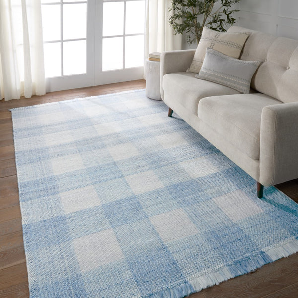 Jaipur Living Respite Truce RSP01 Handwoven Handmade Outdoor Farmhouse Rug Light Blue 9' x 12'