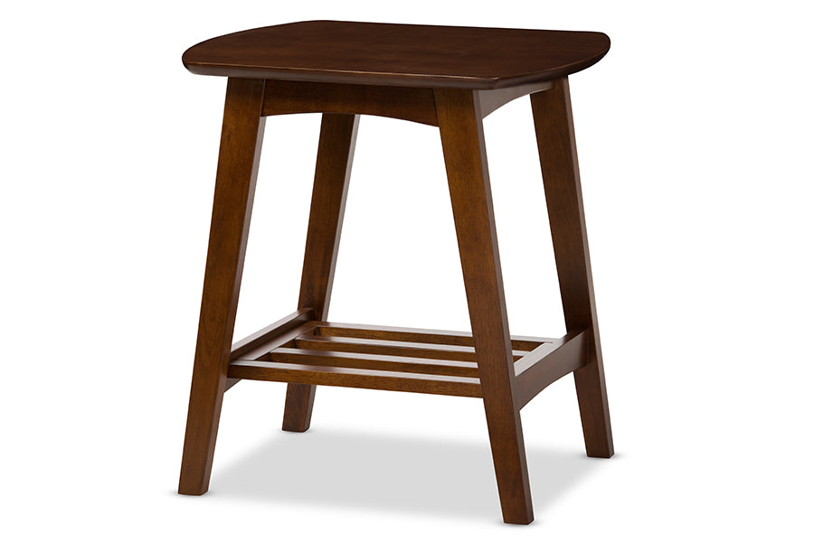 Baxton Studio Sacramento Mid-century Modern Scandinavian Style Dark Walnut End Table