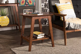 Baxton Studio Sacramento Mid-century Modern Scandinavian Style Dark Walnut End Table