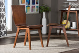 Baxton Studio Elsa Mid-century Modern Scandinavian Style Dark Walnut Bent Wood Dining Chair (Set of 2)