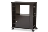 Baxton Studio Ontario Modern and Contemporary Dark Brown Wood Modern Dry Bar and Wine Cabinet