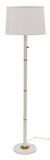 Rupert three way floor lamp in white with weathered brass accents