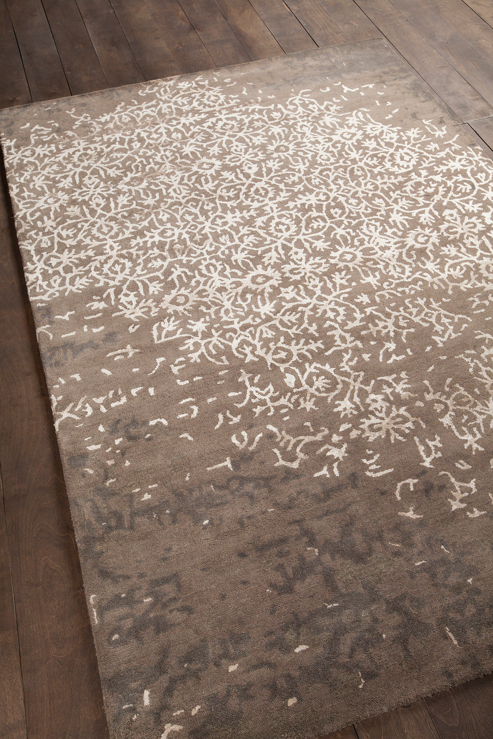 Chandra Rugs Rupec 80% Wool + 20% Viscose Hand-Tufted Contemporary Rug Grey/Cream 9' x 13'