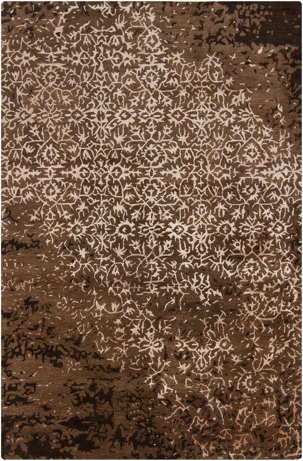 Chandra Rugs Rupec 80% Wool + 20% Viscose Hand-Tufted Contemporary Rug Brown/Cream 9' x 13'