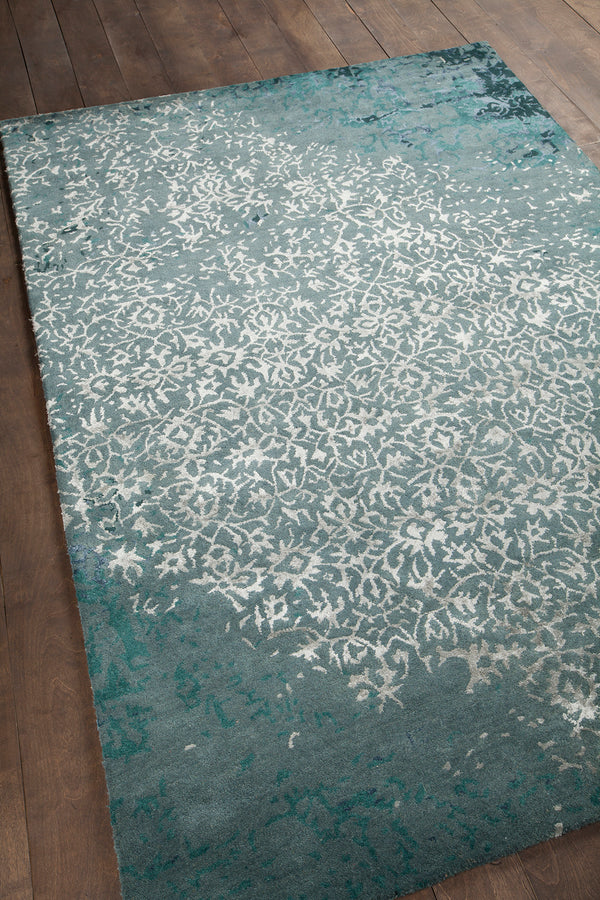 Chandra Rugs Rupec 80% Wool + 20% Viscose Hand-Tufted Contemporary Rug Blue 9' x 13'