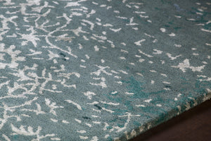 Chandra Rugs Rupec 80% Wool + 20% Viscose Hand-Tufted Contemporary Rug Blue 9' x 13'