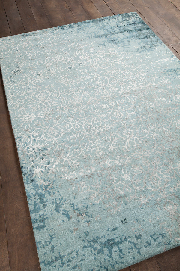 Chandra Rugs Rupec 80% Wool + 20% Viscose Hand-Tufted Contemporary Rug Blue/Grey 9' x 13'