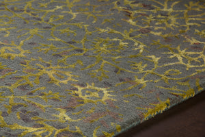 Chandra Rugs Rupec 80% Wool + 20% Viscose Hand-Tufted Contemporary Rug Blue/Green/Brown 9' x 13'