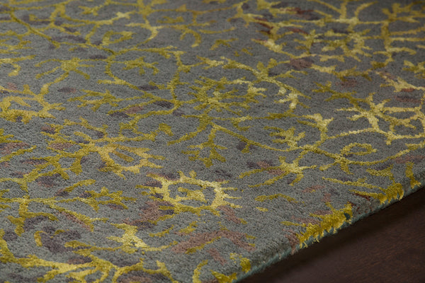 Chandra Rugs Rupec 80% Wool + 20% Viscose Hand-Tufted Contemporary Rug Blue/Green/Brown 9' x 13'